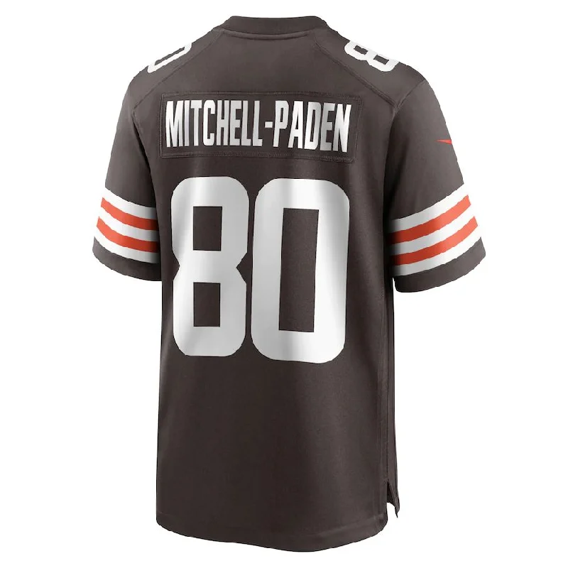 Rugby Jersey for Custom Rugby Shirts-C.Browns #80 Zaire Mitchell-Paden Brown Game Player Jersey Stitched American Football Jerseys