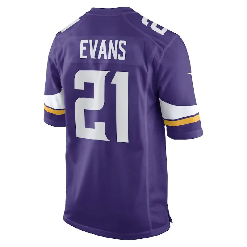 Rugby Jersey for Special Edition Rugby Jerseys-MN.Vikings #21 Akayleb Evans Purple Game Player Jersey Stitched American Football Jerseys