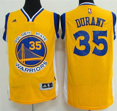 Basketball Jersey for Customized Basketball Apparel-Warriors #35 Kevin Durant Gold Stitched Basketball Jersey