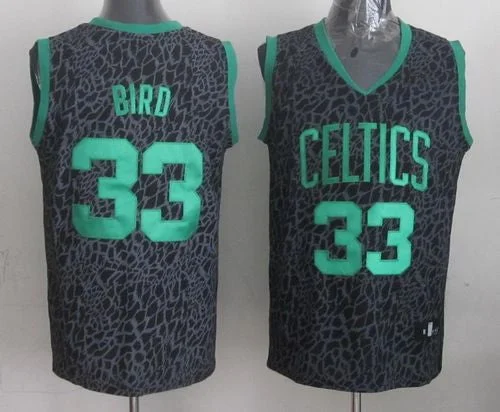 Basketball Jersey for Basketball-Themed Birthday Gifts-Celtics #33 Larry Bird Black Crazy Light Stitched Basketball Jersey