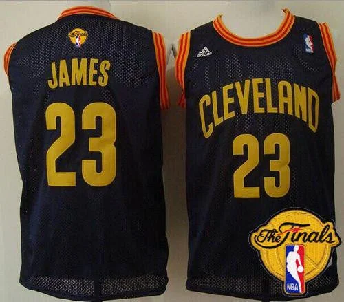 Basketball Jersey for Personalized Jerseys for Fan Clubs-Cavaliers #23 LeBron James Navy Blue Throwback The Finals Patch Stitched Basketball Jersey