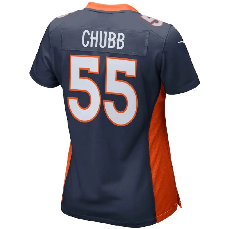 Rugby Jersey for Retro Rugby Fan Apparel-D.Broncos #55 Bradley Chubb Navy Game Jersey Stitched American Football Jerseys