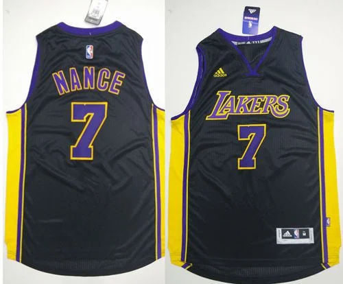 Basketball Jersey for Special Basketball Tournament Jerseys-Lakers #7 Larry Nance Black(Purple NO.) Stitched Basketball Jersey