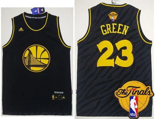 Warriors #23 Draymond Green Black Precious Metals Fashion The Finals Patch Stitched Basketball Jersey