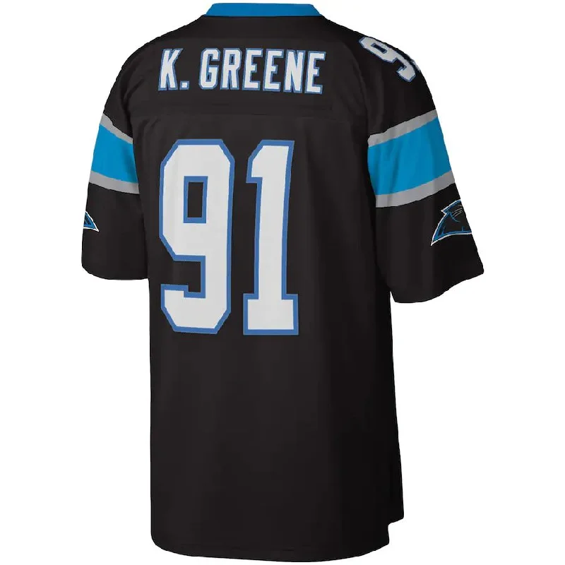 Rugby Jersey for Retro-Inspired Team Gear-C.Panthers #91 Kevin Greene Mitchell & Ness Black Big & Tall 1996 Retired Player Replica Jersey Stitched American Football Jerseys