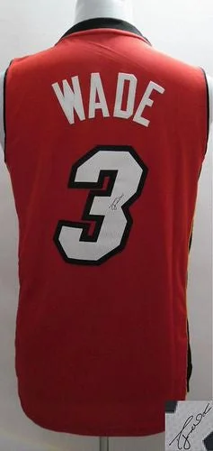 Basketball Jersey for Collector’s Basketball Jerseys-Revolution 30 Autographed Heat #3 Dwyane Wade Red Stitched Basketball Jersey