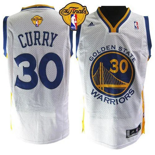 Basketball Jersey for Fundraising Campaigns-Warriors #30 Stephen Curry White The Finals Patch Stitched Basketball Jersey