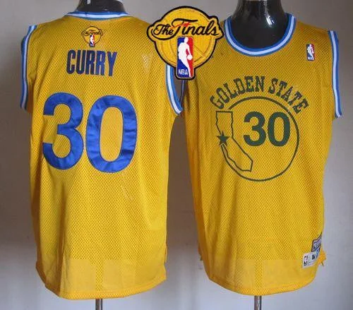 Basketball Jersey for Basketball Apparel for All Ages-Warriors #30 Stephen Curry Gold New Throwback The Finals Patch Stitched Basketball Jersey