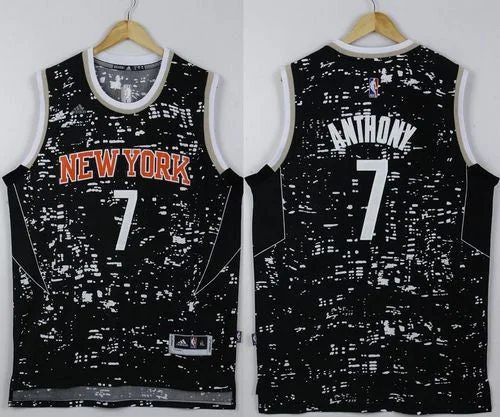 Basketball Jersey for Custom Basketball Shirts-Knicks #7 Carmelo Anthony Black City Light Stitched Basketball Jersey