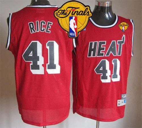 Basketball Jersey for Sports Tournaments-Heat #41 Glen Rice Red Throwback Finals Patch Stitched Basketball Jersey