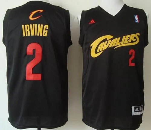 Basketball Jersey for Collector’s Edition Jerseys-Cavaliers #2 Kyrie Irving Black(Red No.) Fashion Stitched Basketball Jersey