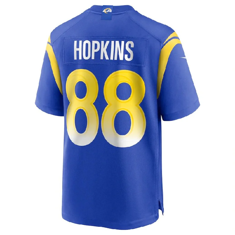 Rugby Jersey for Supporter Gear-LA.Rams #88 Brycen Hopkins Royal Game Jersey Stitched American Football Jerseys