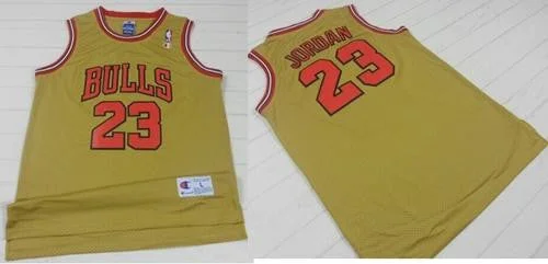 Basketball Jersey for Holiday Gift Ideas for Basketball Fans-Bulls #23 Michael Jordan Gold 1997 Throwback Classic Stitched Basketball Jersey