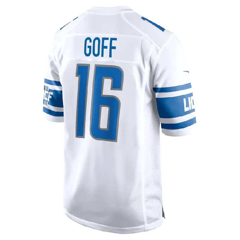 Rugby Jersey for Rugby Jerseys for Supporters-D.Lions #16 Jared Goff White Team Game Jersey Stitched American Football Jerseys