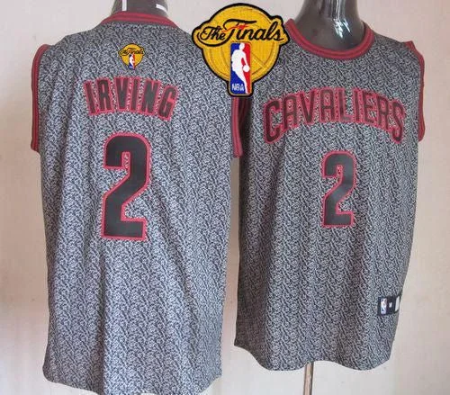 Basketball Jersey for Team Practice Gear-Cavaliers #2 Kyrie Irving Grey Static Fashion The Finals Patch Stitched Basketball Jersey