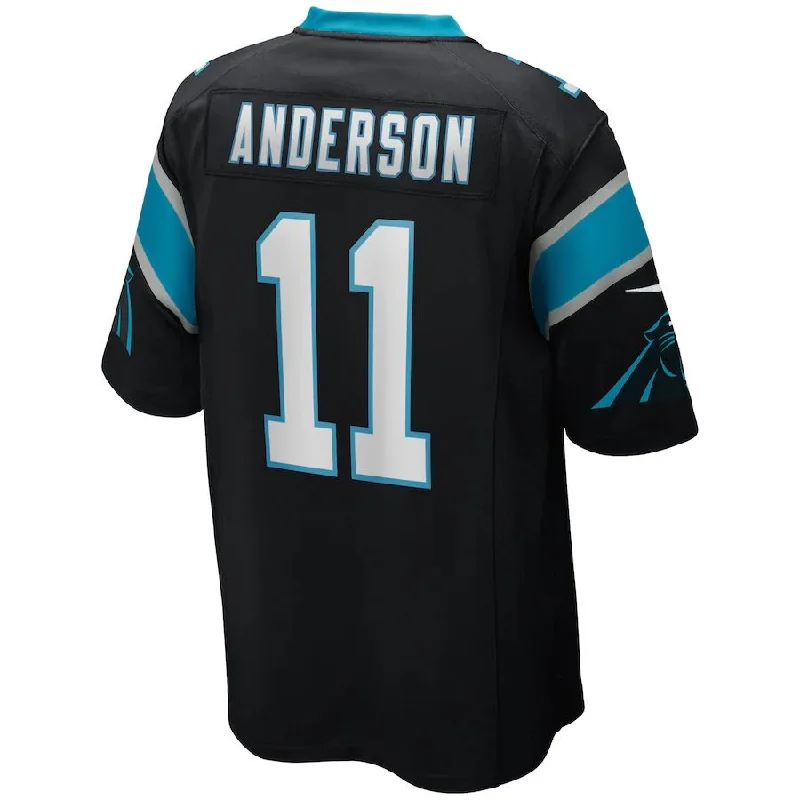 Rugby Jersey for Sports Tournaments-C.Panthers #11 Robbie Anderson Black Game Player Jersey Stitched American Football Jerseys