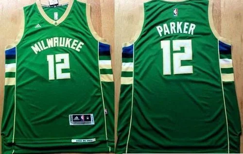 Basketball Jersey for Group Apparel for Teams-Revolution 30 Bucks #12 Jabari Parker Green Stitched Basketball Jersey