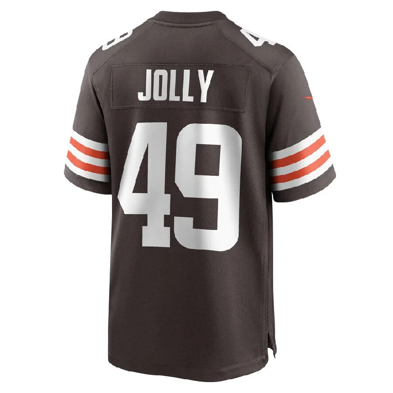 Rugby Jersey for Fan Gear for Game Day-C.Browns #49 Shaun Jolly Brown Game Player Jersey Stitched American Football Jerseys