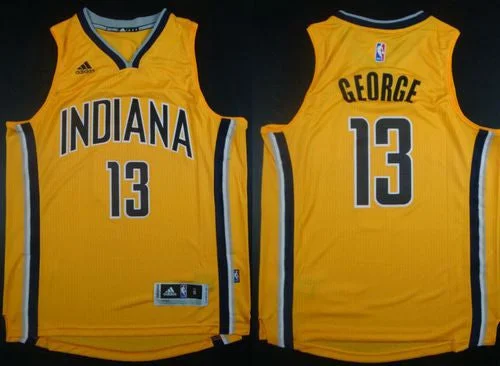 Basketball Jersey for Official Game Day Gear-Revolution 30 Pacers #13 Paul George Yellow Stitched Basketball Jersey