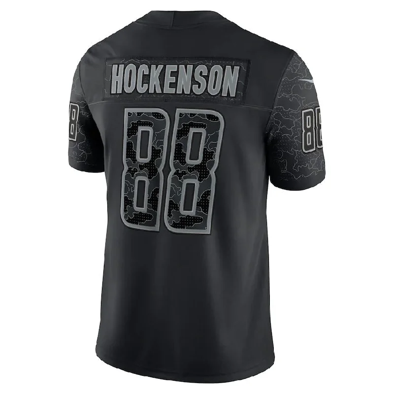 Rugby Jersey for Custom Fan Jerseys for Players-D.Lions #88 T.J. Hockenson Black RFLCTV Limited Jersey Stitched American Football Jerseys