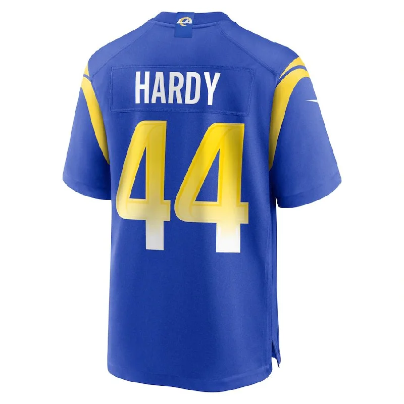 Rugby Jersey for Women’s Rugby-LA.Rams #44 Daniel Hardy Royal Game Player Jersey Stitched American Football Jerseys