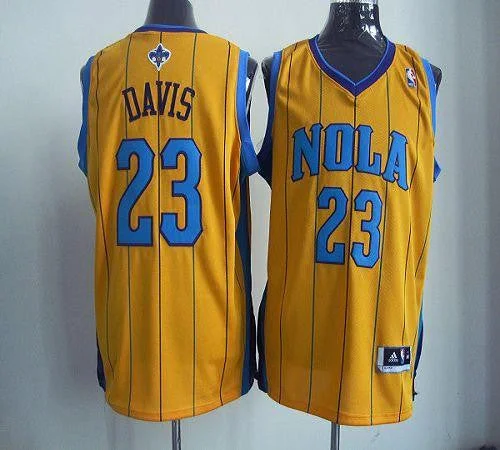 Basketball Jersey for College Basketball Teams-Revolution 30 Hornets #23 Anthony Davis Yellow Stitched Basketball Jersey