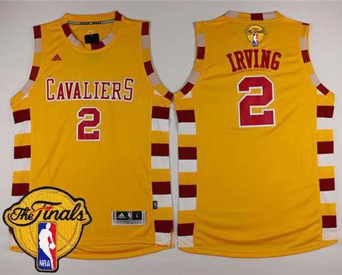 Basketball Jersey for Custom Team Logos for Fans-Cavaliers #2 Kyrie Irving Gold Throwback Classic The Finals Patch Stitched Basketball Jersey