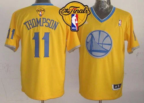 Basketball Jersey for Fundraising Campaigns-Warriors #11 Klay Thompson Gold 2013 Christmas Day Swingman The Finals Patch Stitched Basketball Jersey