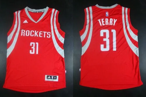 Basketball Jersey for Youth Basketball Gear for Tournaments-Revolution 30 Rockets #31 Jason Terry Red Road Stitched Basketball Jersey