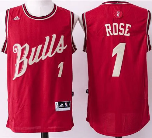 Basketball Jersey for Team Merchandise-Bulls #1 Derrick Rose Red 2015-2016 Christmas Day Stitched Basketball Jersey