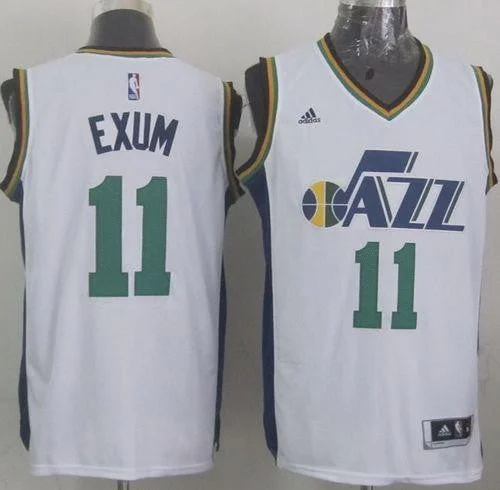 Basketball Jersey for Customized Basketball Apparel-Revolution 30 Jazz #11 Dante Exum White Stitched Basketball Jersey