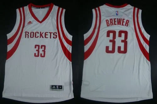 Basketball Jersey for Custom Jerseys for School Teams-Revolution 30 Rockets #33 Corey Brewer White Road Stitched Basketball Jersey