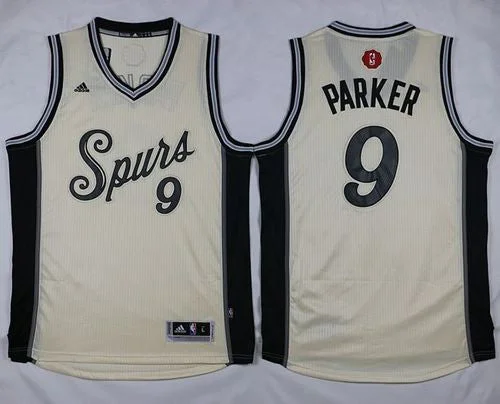 Basketball Jersey for Local Basketball League Gear-Spurs #9 Tony Parker Cream 2015-2016 Christmas Day Stitched Basketball Jersey