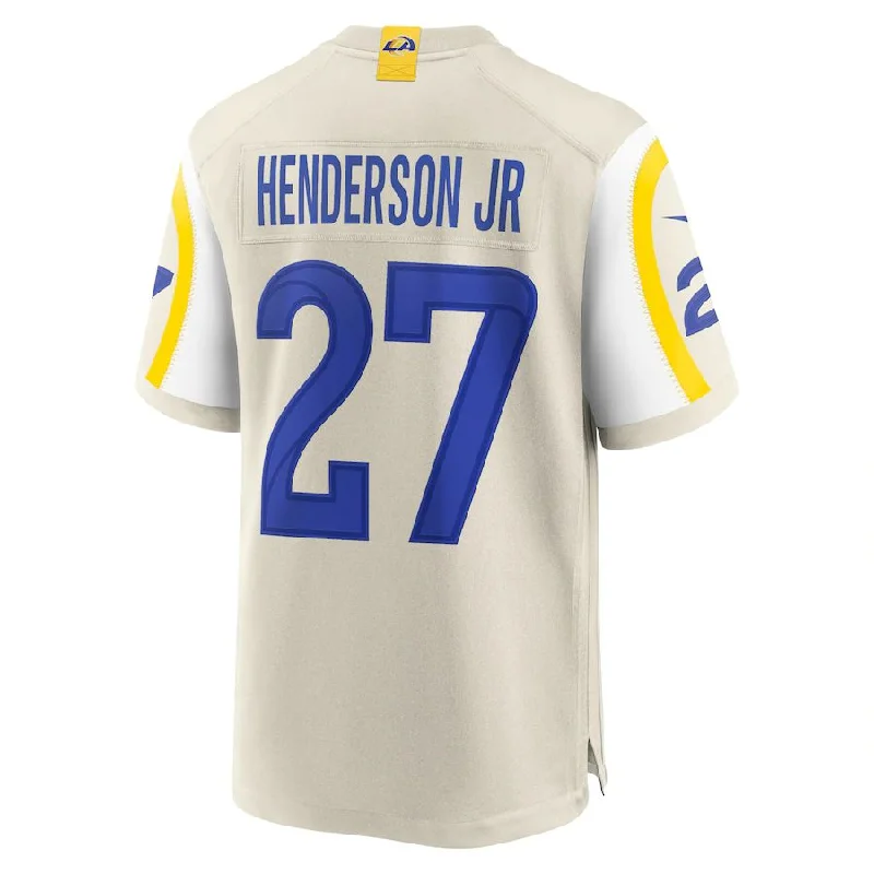 Rugby Jersey for College Rugby Teams-LA.Rams #27 Darrell Henderson Jr. Bone Player Game Jersey Stitched American Football Jerseys