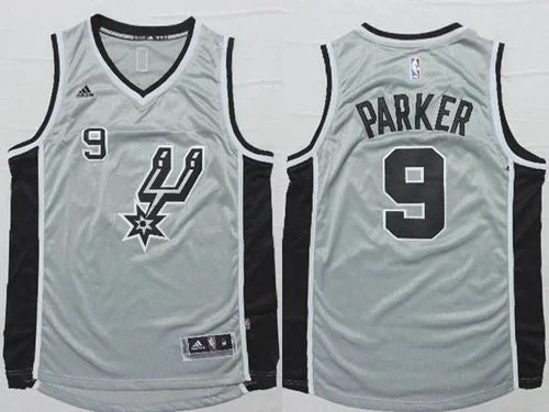 Basketball Jersey for Custom Team Wear for Leagues-Spurs #9 Tony Parker Grey Alternate Stitched Basketball Jersey