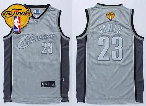 Basketball Jersey for Fun Family Basketball Events-Cavaliers #23 LeBron James Grey Anniversary Style The Finals Patch Stitched Basketball Jersey