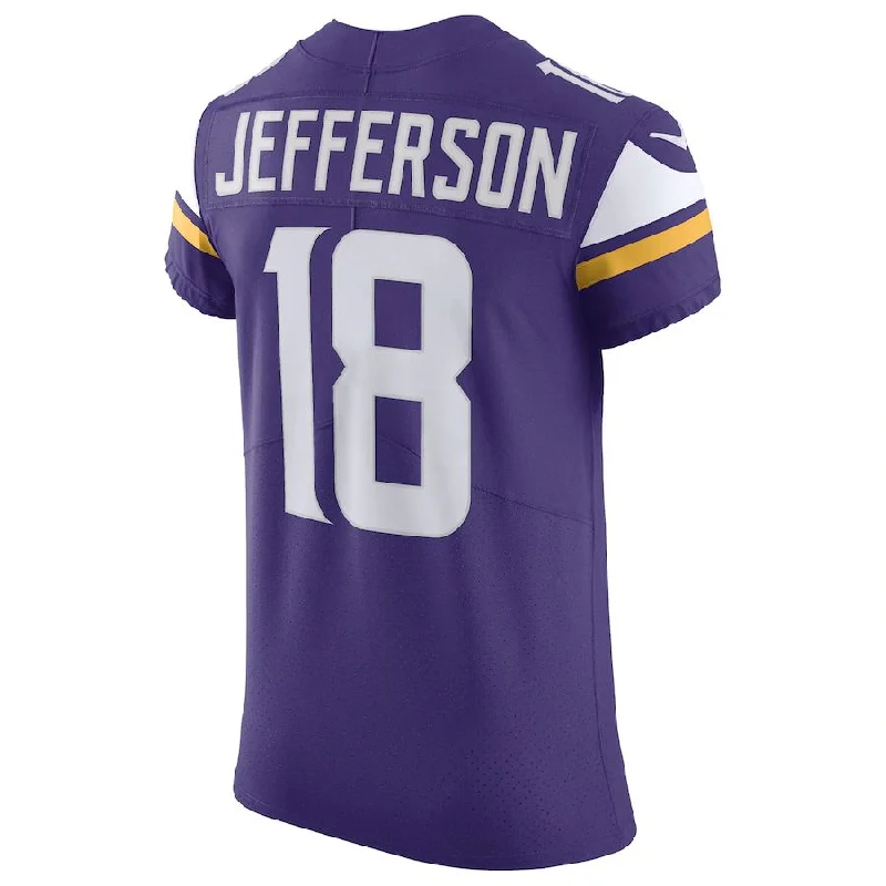 Rugby Jersey for Special Rugby Tournament Jerseys-MN.Vikings #18 Justin Jefferson Purple Vapor Elite Jersey Stitched American Football Jerseys