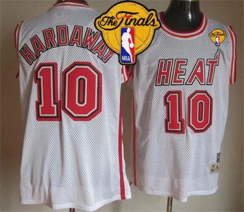 Basketball Jersey for Personalized Sports Apparel for Kids-Heat #10 Tim Hardaway White Throwback Finals Patch Stitched Basketball Jersey