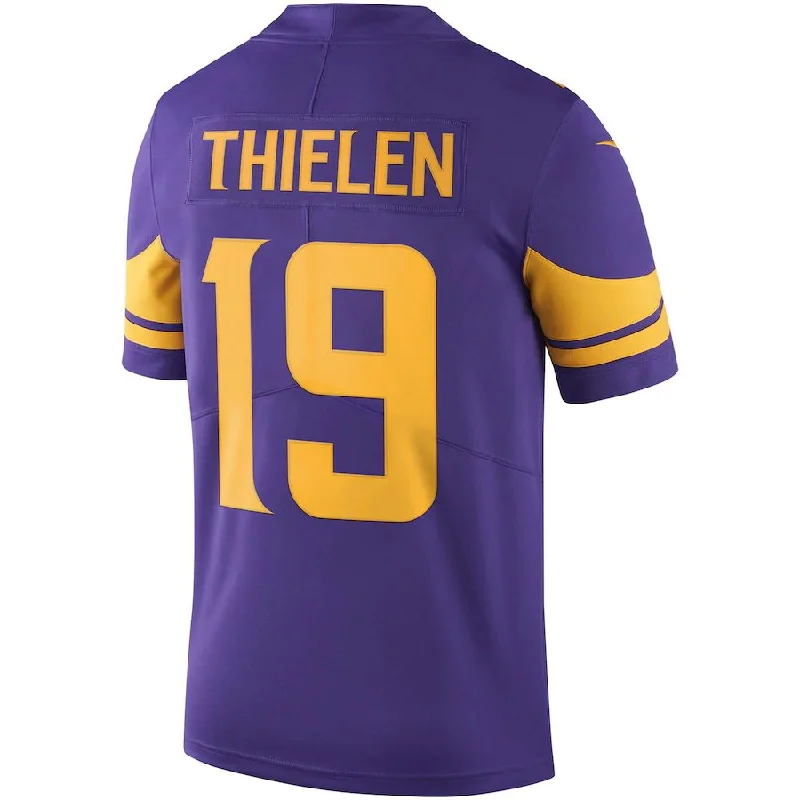 Rugby Jersey for Custom Jerseys for Local Rugby Teams-MN.Vikings #19 Adam Thielen Purple Vapor Untouchable Color Rush Limited Player Jersey Stitched American Football Jerseys