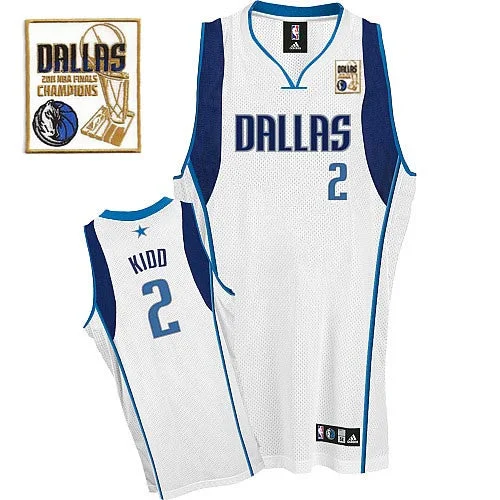 Basketball Jersey for Personalized Jerseys for Schools-Mavericks 2011 Champion Patch #2 Jason Kidd White Stitched Basketball Jersey