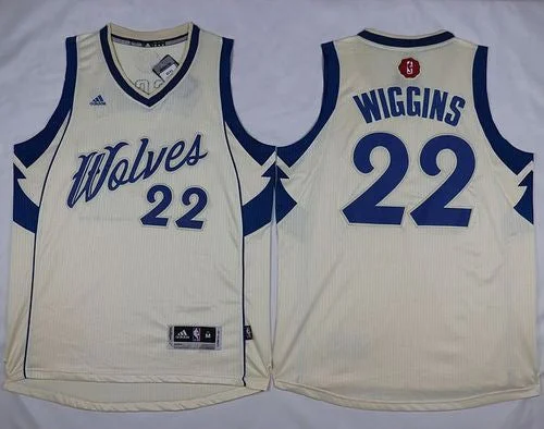 Basketball Jersey for Personalized Fan Gifts-Timberwolves #22 Andrew Wiggins Cream 2015-2016 Christmas Day Stitched Basketball Jersey