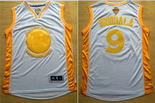 Basketball Jersey for Team Merchandise for Events-Warriors #9 Andre Iguodala White(Gold No.) Stitched Basketball Jersey