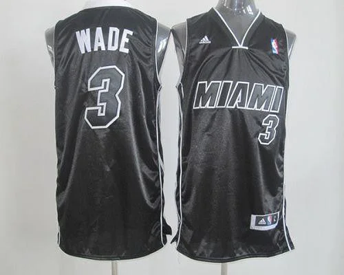 Basketball Jersey for Youth Basketball Apparel-Revolution 30 Heat #3 Dwyane Wade Black/White Stitched Basketball Jersey