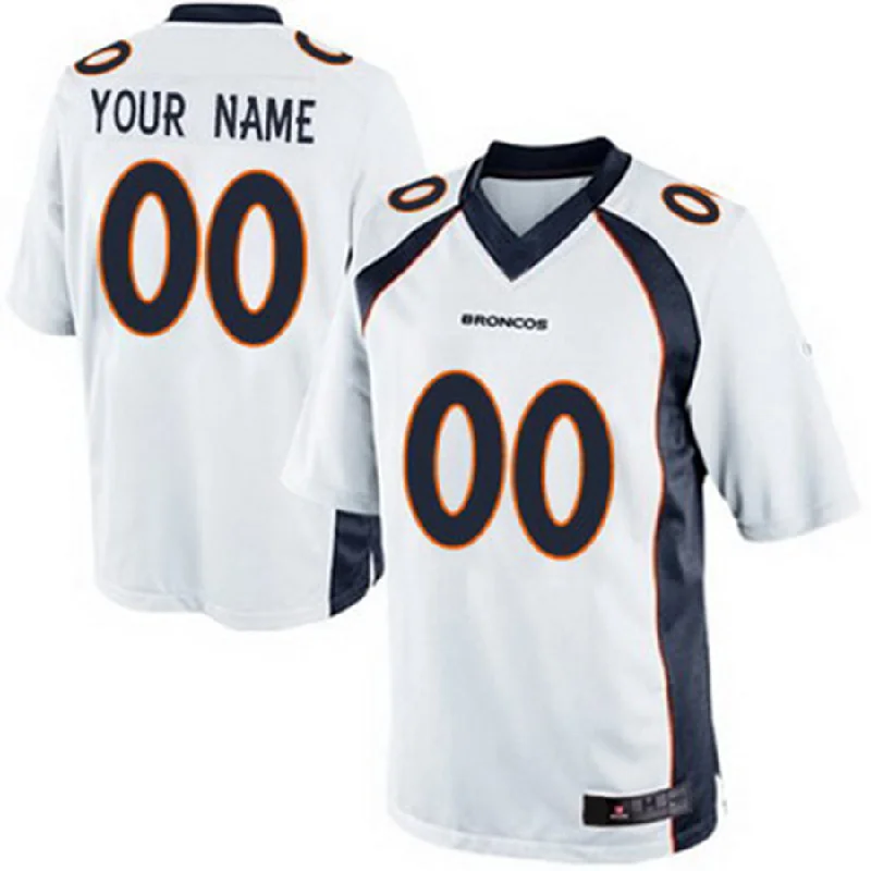 Rugby Jersey for Special Edition Fan Gear-Custom D.Broncos 2013 White Game Jersey Stitched Jersey American Football Jerseys