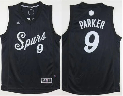 Basketball Jersey for Basketball Jerseys for Supporters-Spurs #9 Tony Parker Black 2016-2017 Christmas Day Stitched Basketball Jersey