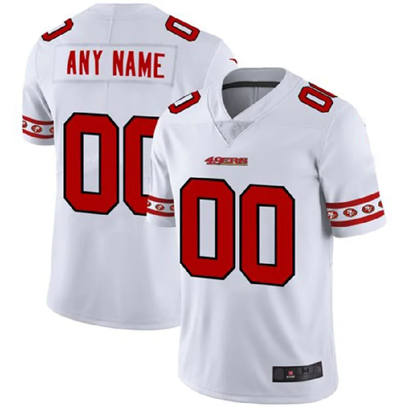 Rugby Jersey for Local Rugby League Jerseys-Custom SF.49ers White Team Logo Vapor Limited Jersey Stitched American Football Jerseys