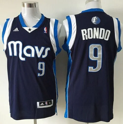 Basketball Jersey for Basketball Players and Fans-Revolution 30 Mavericks #9 Rajon Rondo Navy Blue Stitched Basketball Jersey