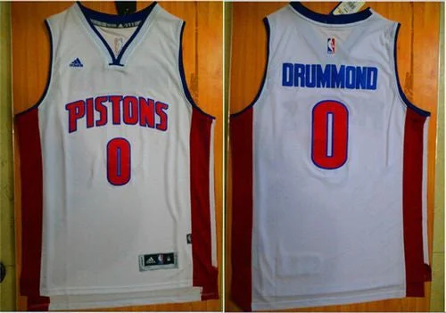 Basketball Jersey for Custom Apparel for Fans-Pistons #0 Andre Drummond White Stitched Basketball Jersey