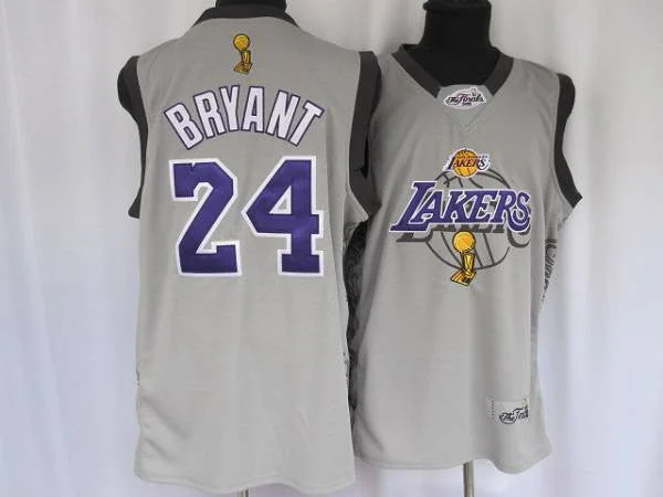 Basketball Jersey for Special Edition Basketball Jerseys-Lakers #24 Kobe Bryant Stitched Grey 2010 Finals Commemorative Basketball Jersey