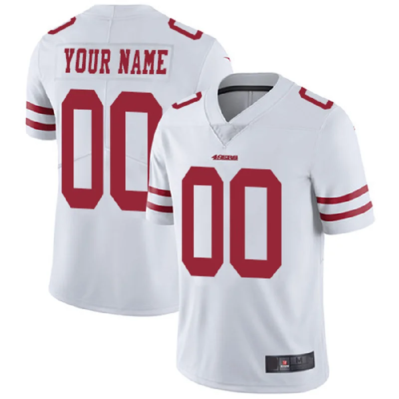 Rugby Jersey for Rugby Jerseys for Competitions-Custom SF.49ers Road White Vapor Untouchable Limited Jersey Stitched American Football Jerseys